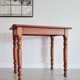Solid wood desk table with turned legs