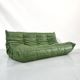Canapé Togo en cuir vert attribué à Michel Ducaroy pour Ligne Roset.