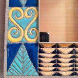 Enamelled lava mirror