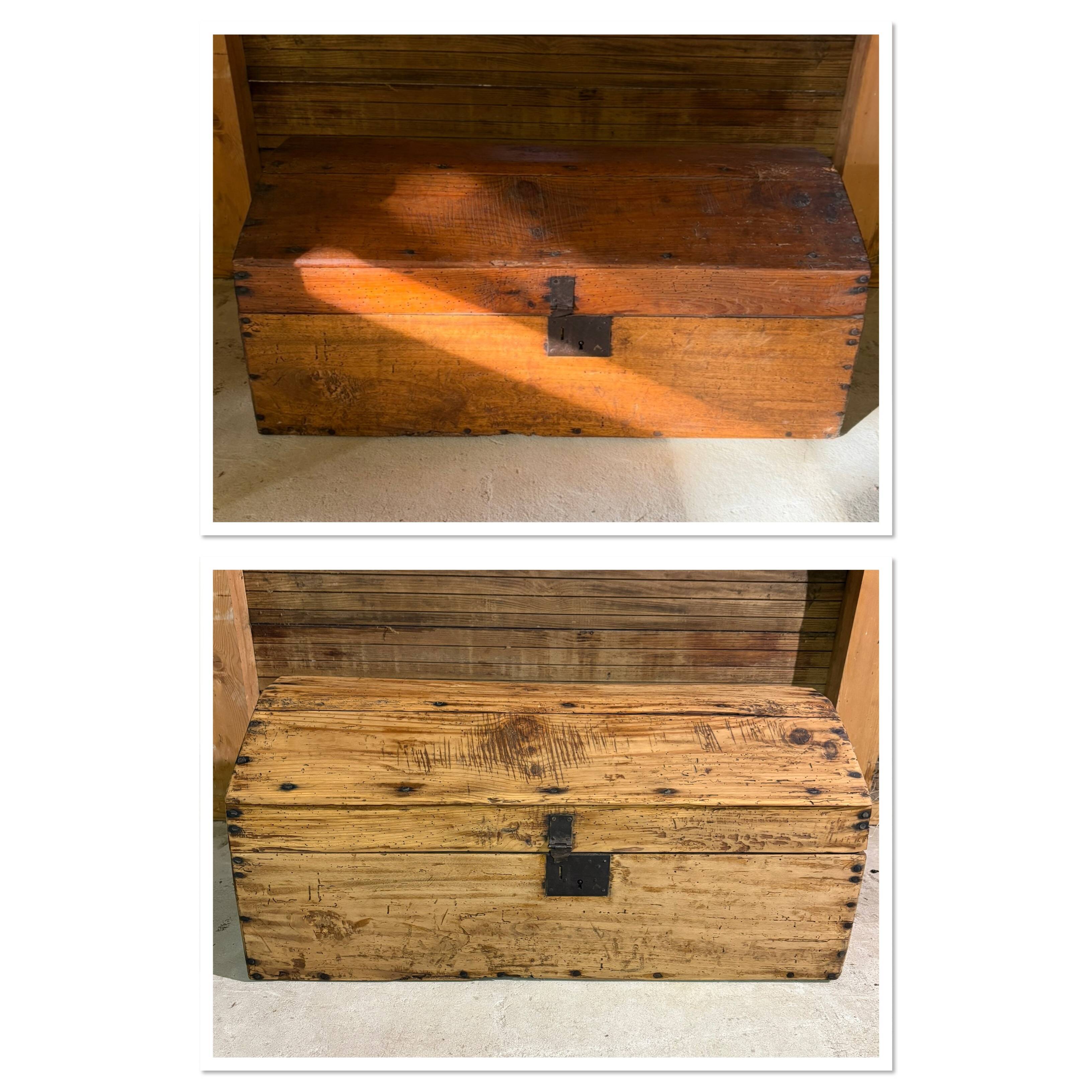 Malle ancienne rénovée en bois
