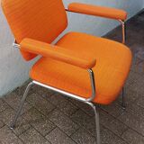Orange fabrics and chrome armchair 70