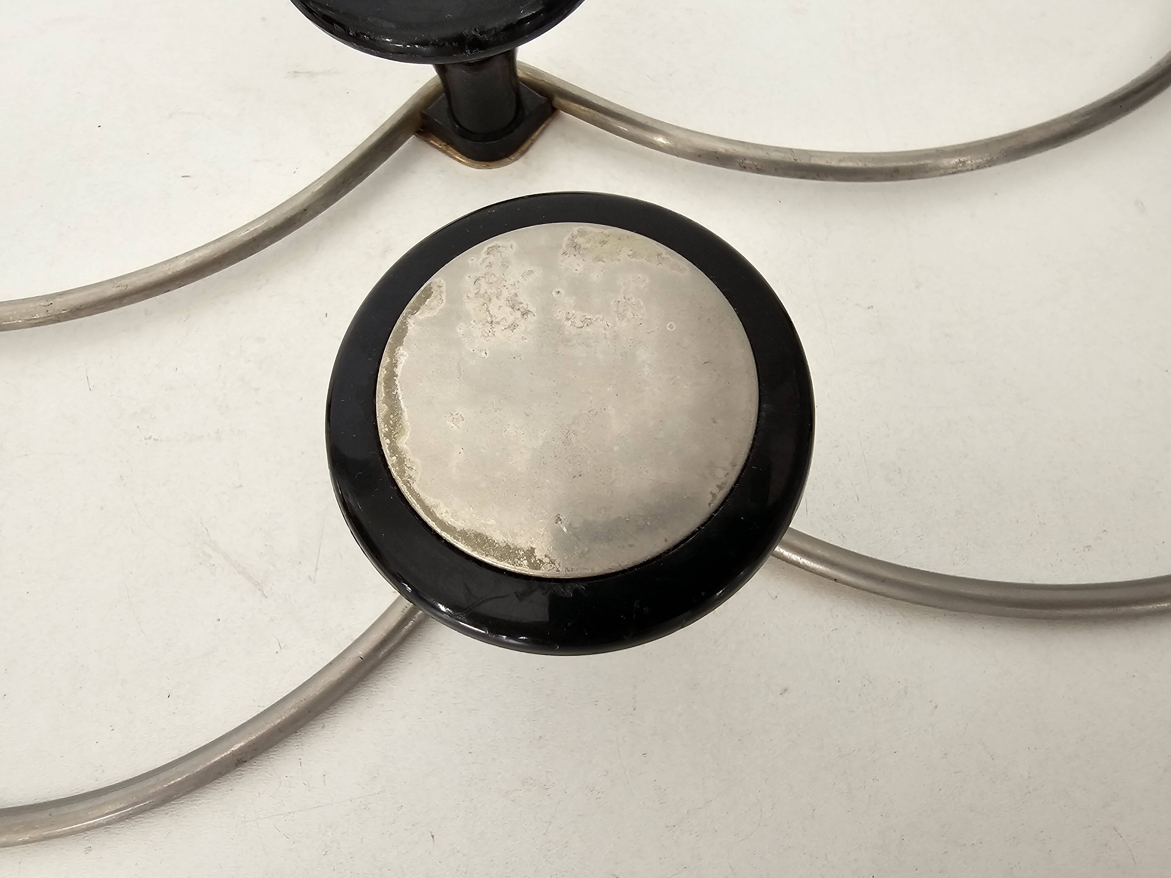 Set of 2 wave effect coat racks (3 hooks) from the 1960s.