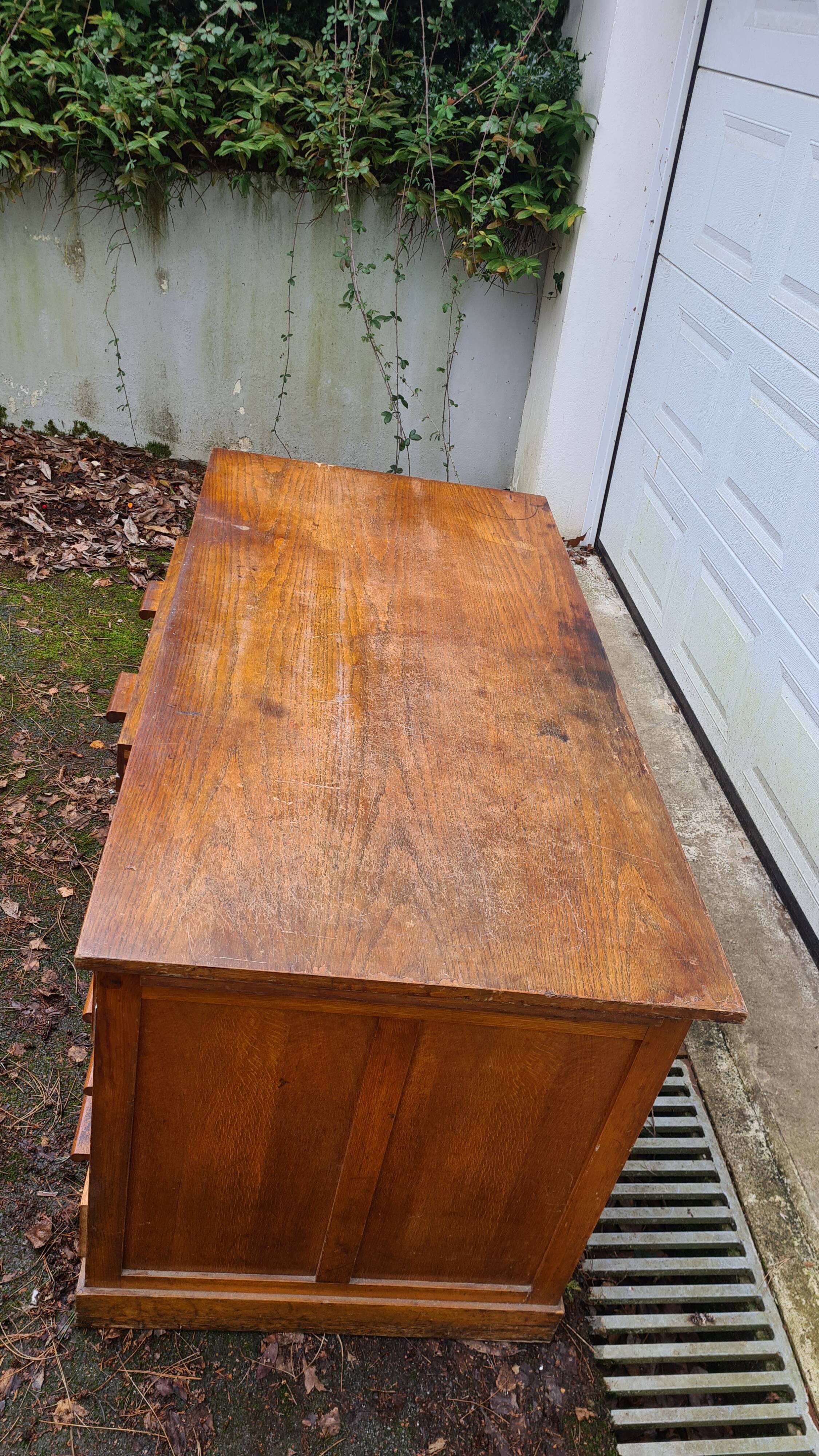 Old solid wood desk