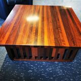Table basse XL design vintage en bois exotique