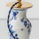 Royal Delft Blue, White, and Green Chinoiserie Bird Table Lamp, 1979