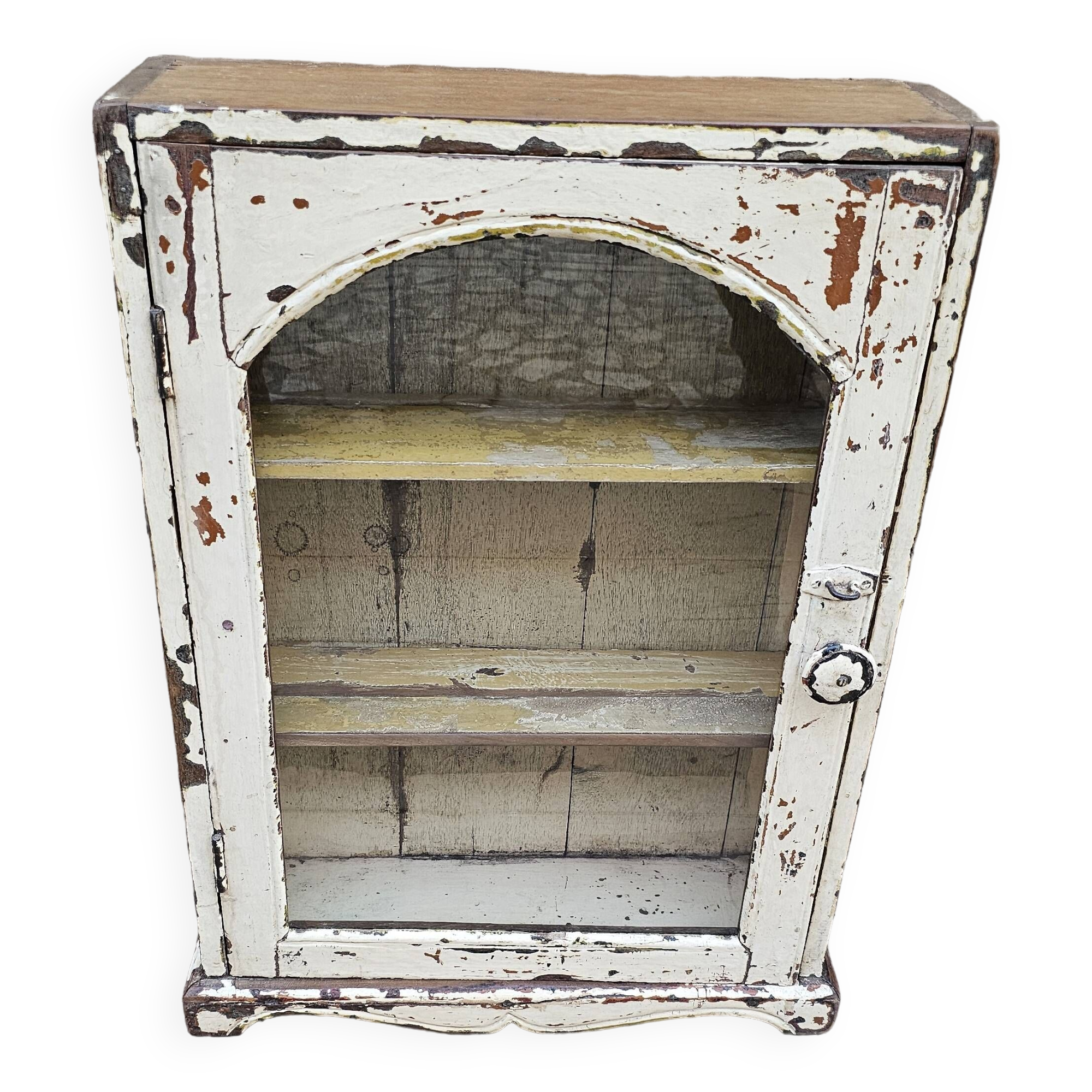 Old Burmese teak wall display case
