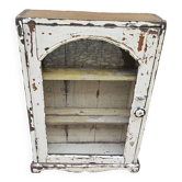 Ancienne vitrine murale en teck birman