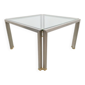 Table basse Regency T28 en laiton et verre de Peter Ghyczy, années 1970