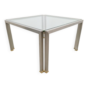 Regency T28 Coffee Table in Brass and Glass from Peter Ghyczy, 1970s