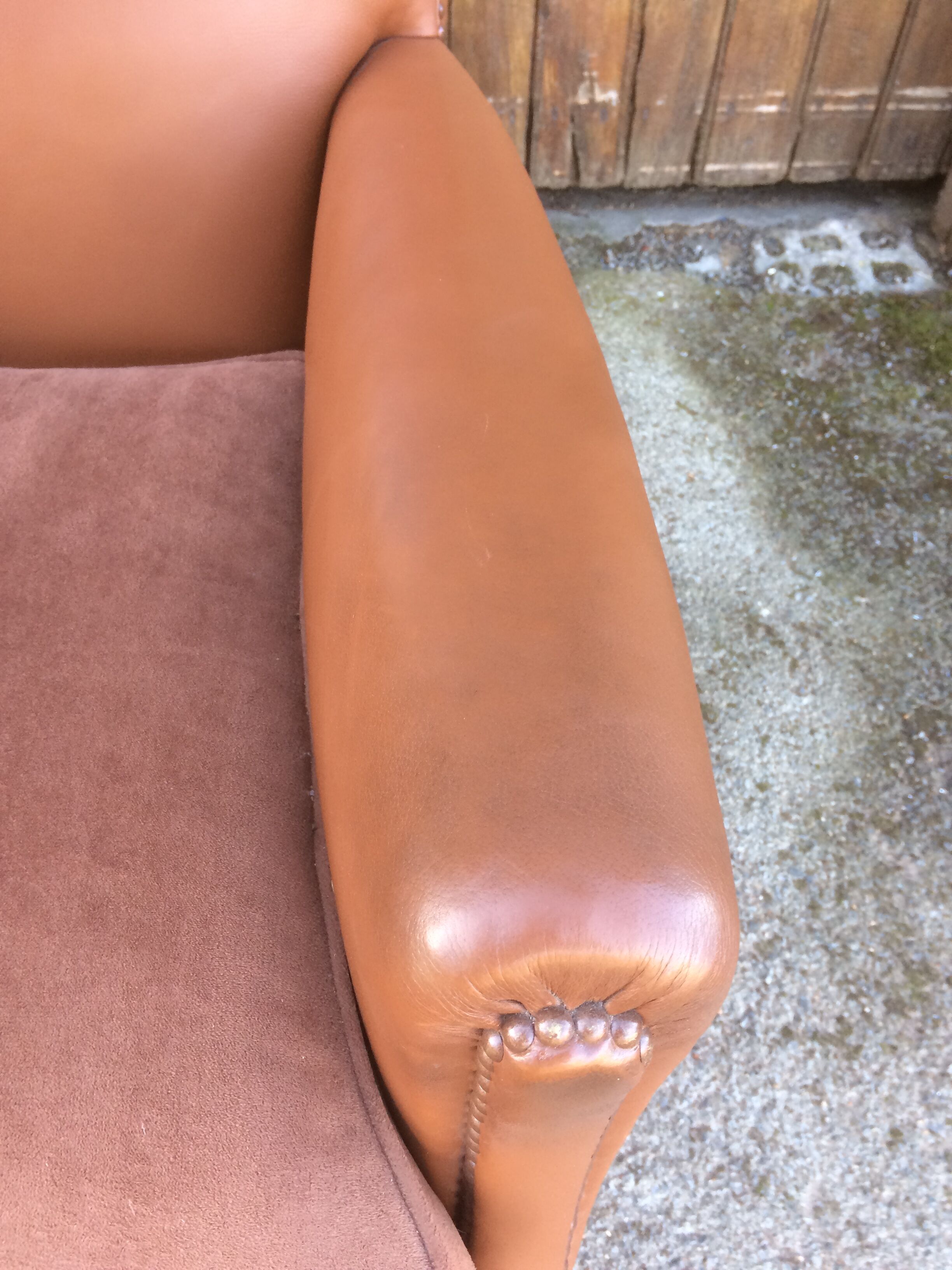 Leather club armchair