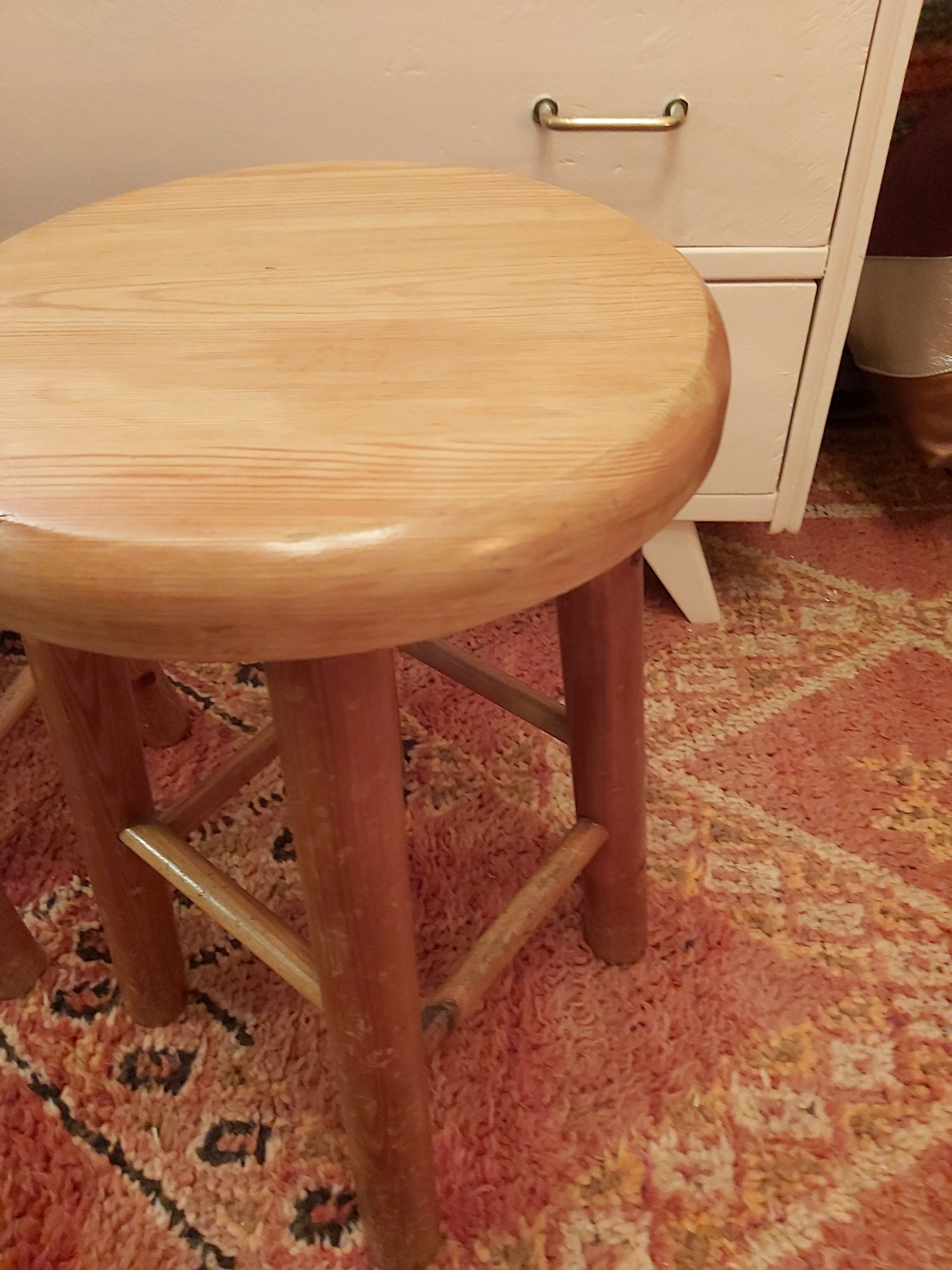Pair of vintage wooden stools