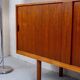 Ejnar Larsen & Aksel Bender sideboard with sliding doors, teak, vintage mid-century Danish design, Næstved Møbelfabrik.