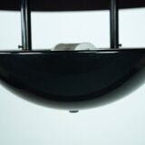 Vintage 1990s Black Pendant Lamp with Glass Top Shade. Italy