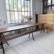 XXL trestle farm table 4m and its benches