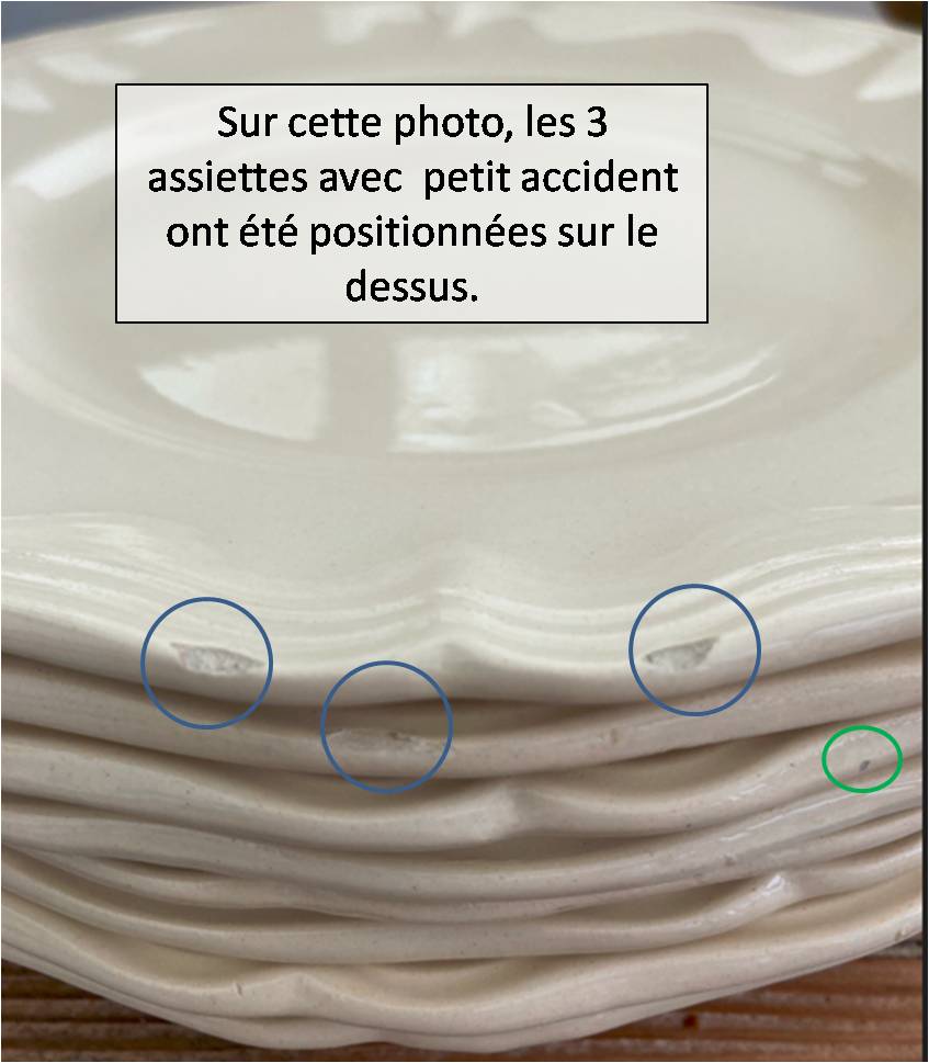Set of 8 plates ivory Digoin Sarreguemines