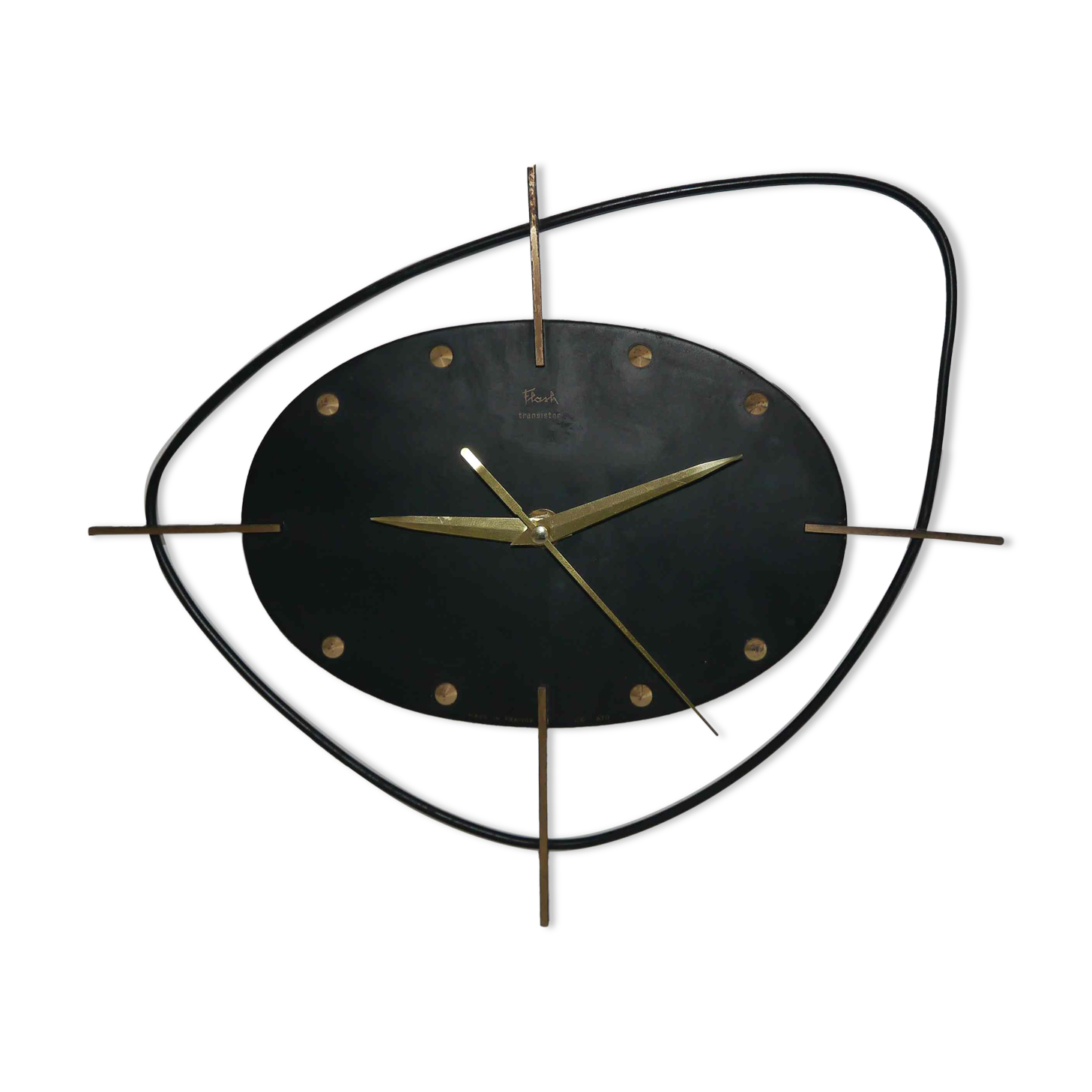 Wall clock "Flash transistor" 60's metal