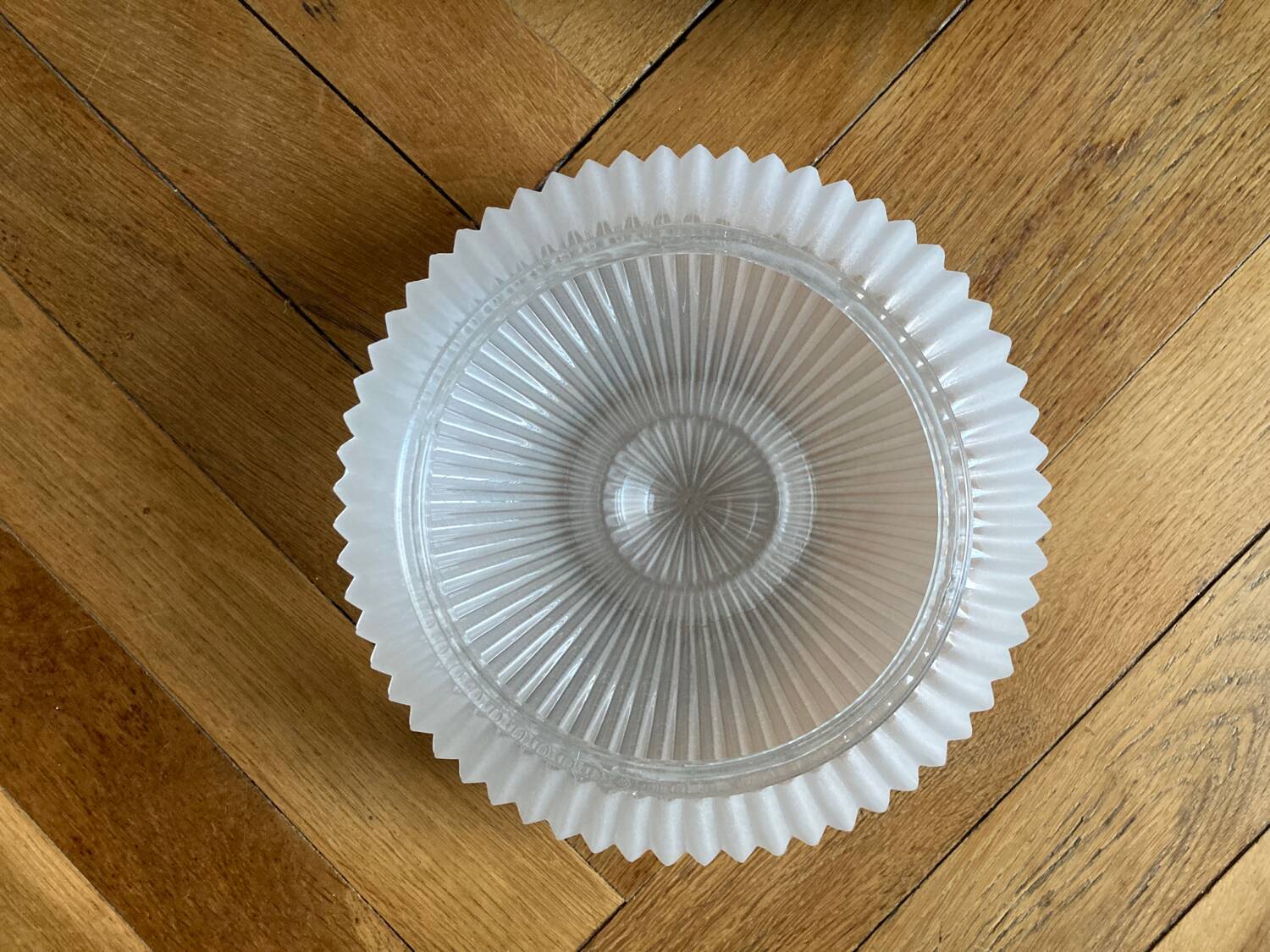 Molded glass flower wall light