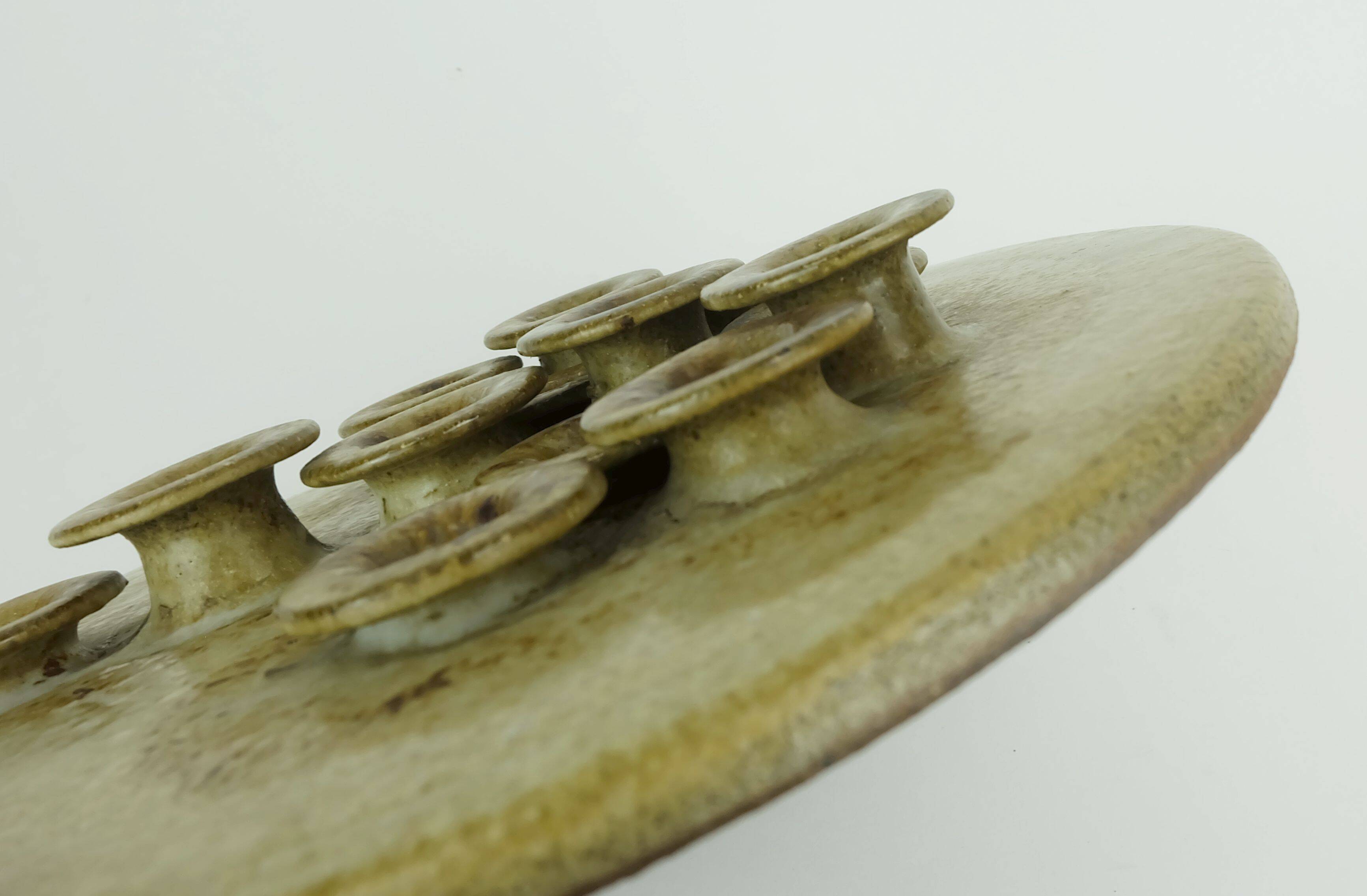 Large rudi stahl candle holder for 13 candles 1970s west german studio pottery