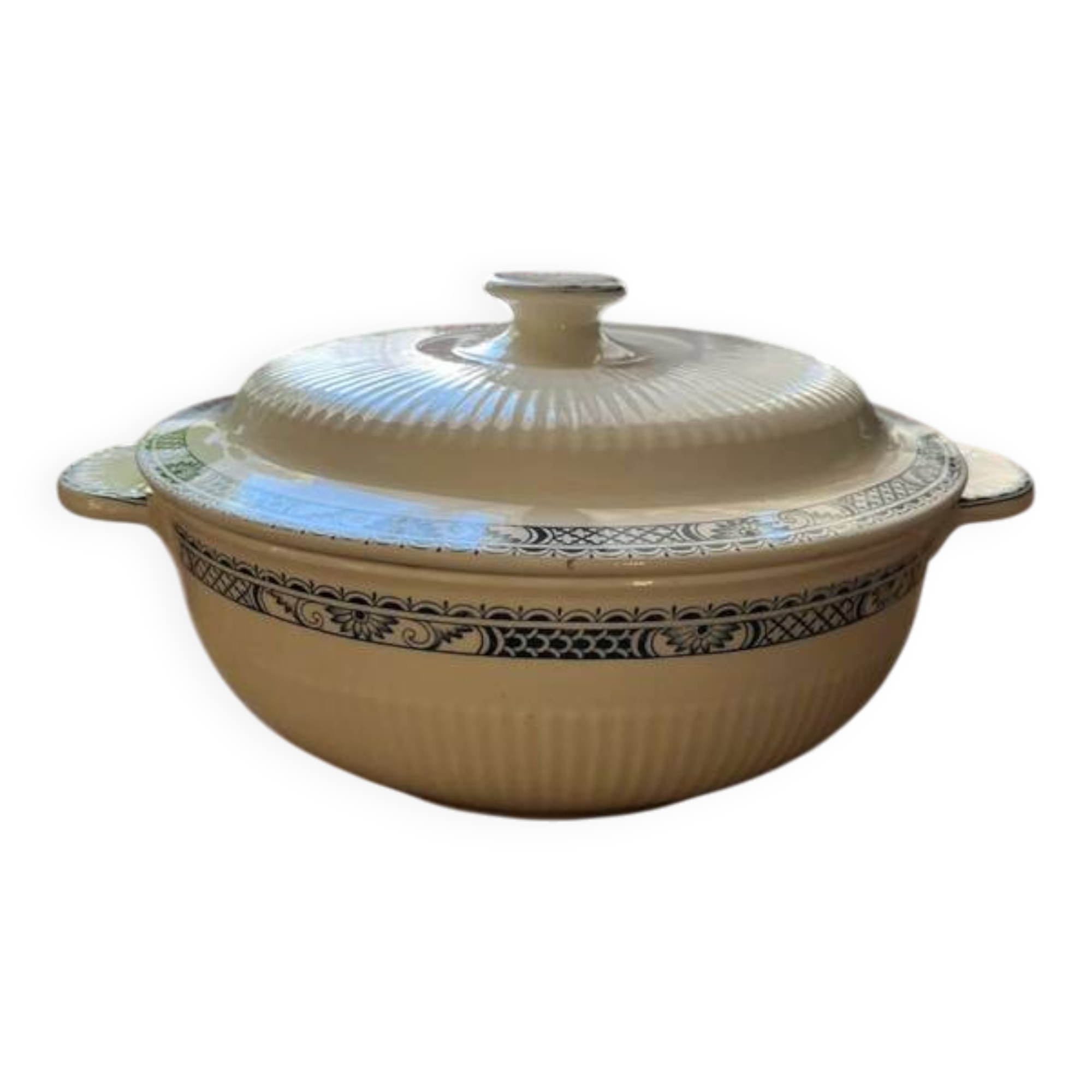 Antique earthenware vegetable dish Salins - Terre de fer