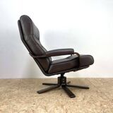 Mid Century Leather Swivel Chairs by Kebe