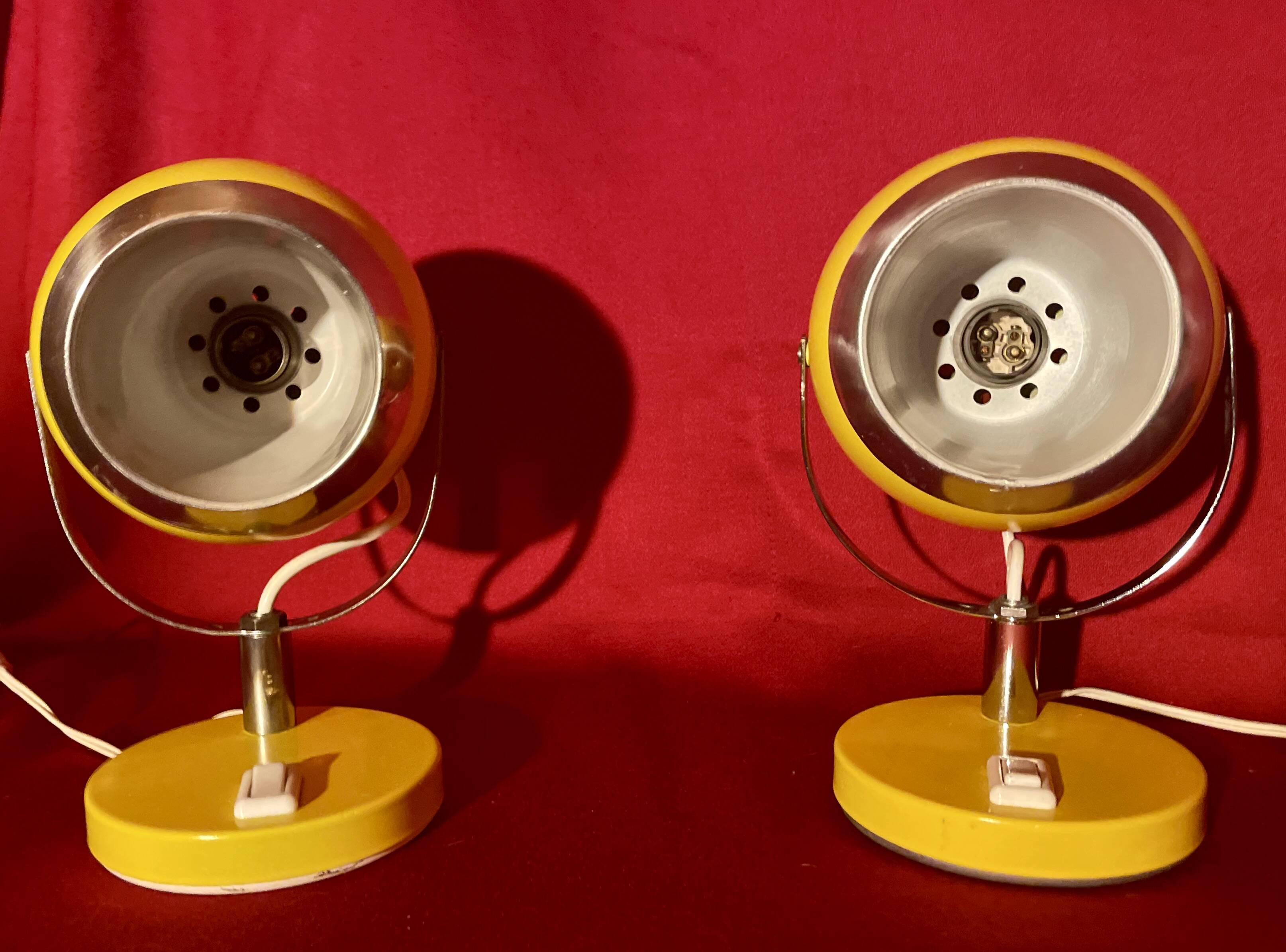 Pair of Eye Ball lamps, Space Age, 70s
