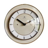 Formica vintage clock round silent wall clock "SMI golden maple"