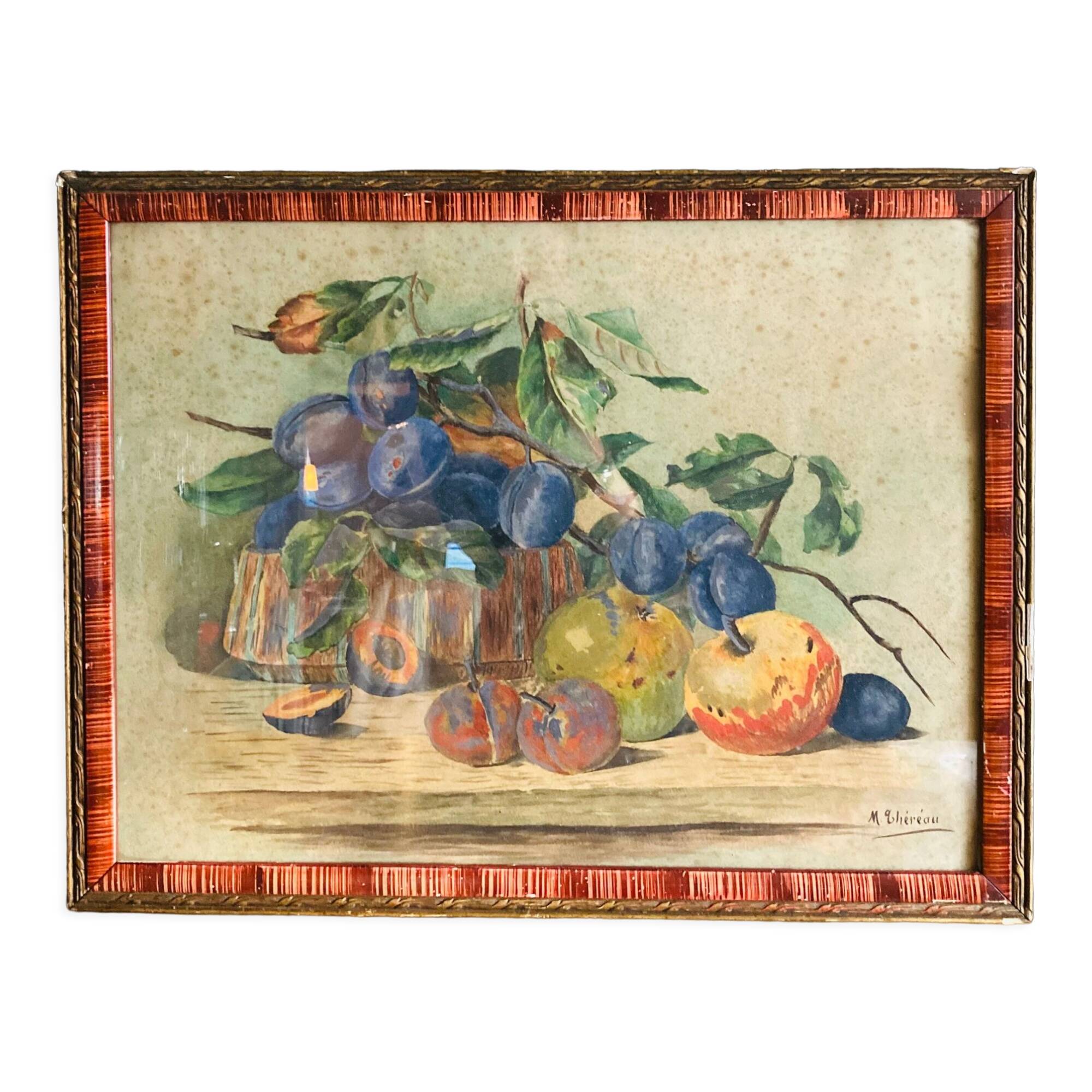 Watercolor still life fruits