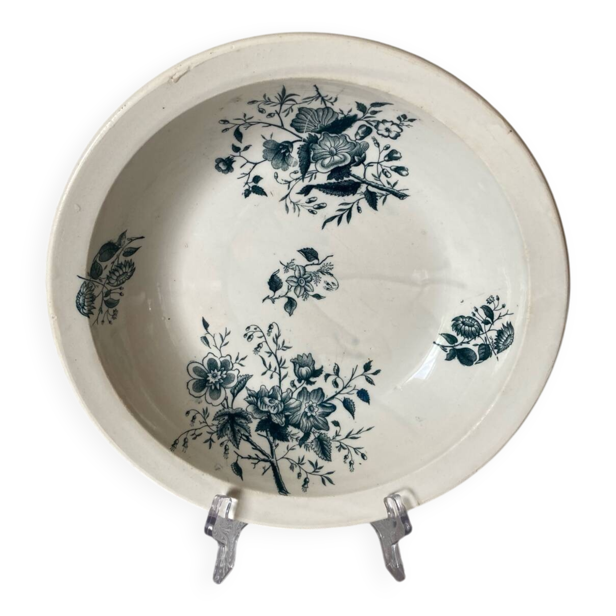 Grigny Terre de Feu dish, floral motif, 19th - 20th century