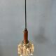 Small mid-century crystal glass pendant lamp