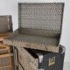 Antique 1924 Belber black leather steamer trunk - large travel wardrobe