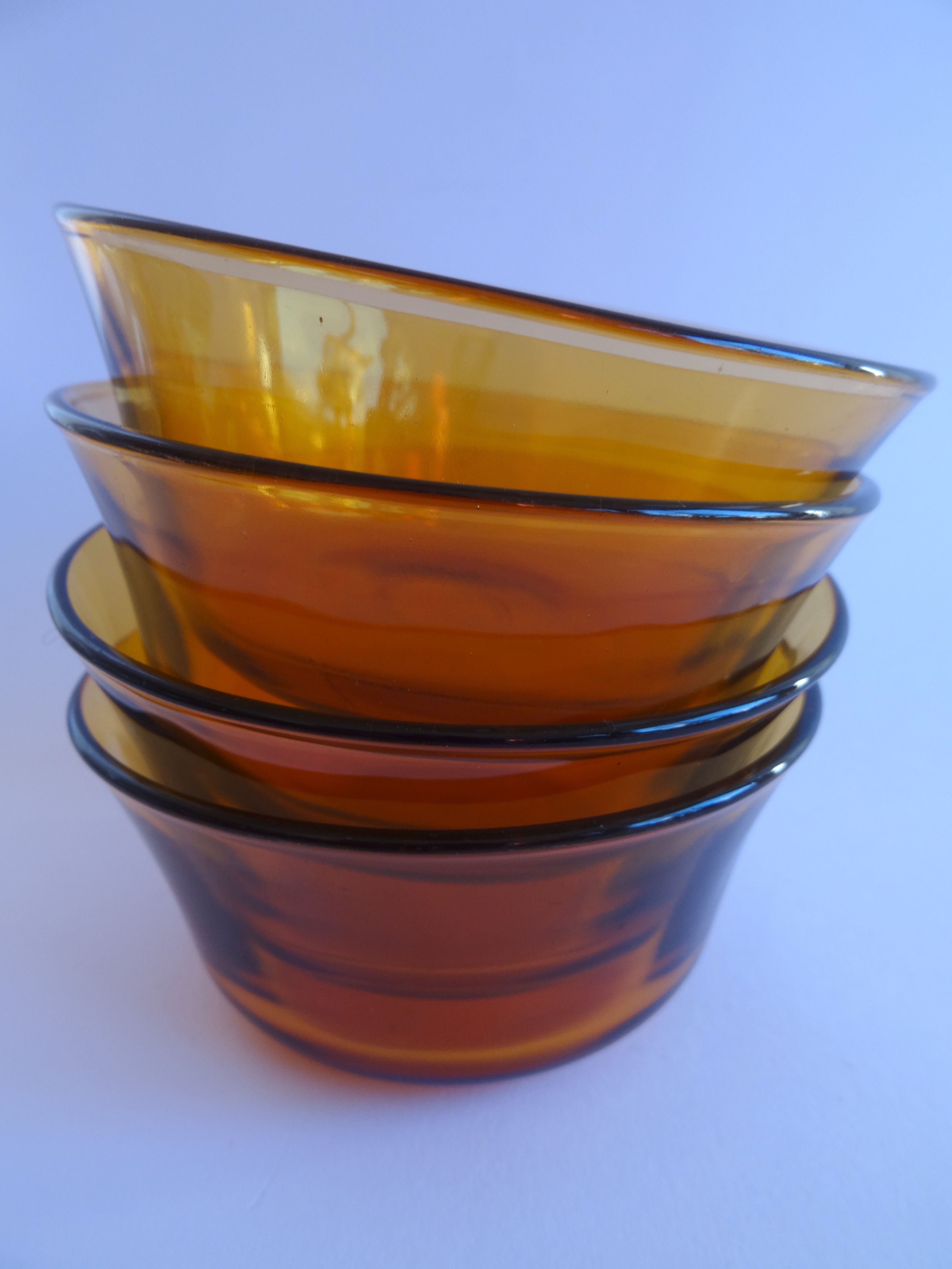 Raviers Duralex en verre ambré
