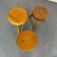 Mid-century French elm stools, 1950s, set of 3