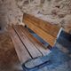 Vintage garden bench – oak and cast iron – from the 1960s
