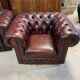 Paire de fauteuils chesterfield cuir