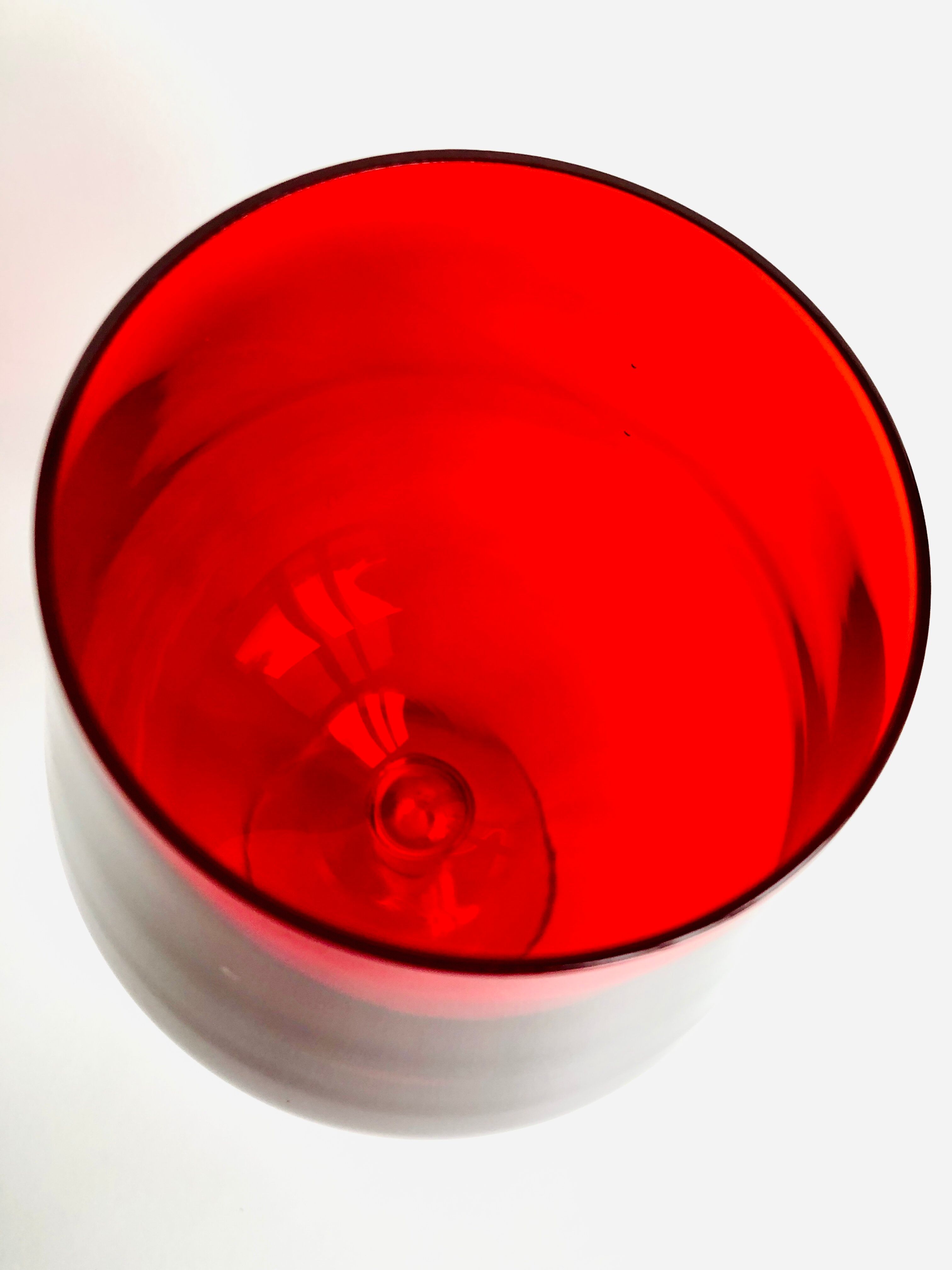 Red textured glass vase from the 60s 70s, Italy, Empoli