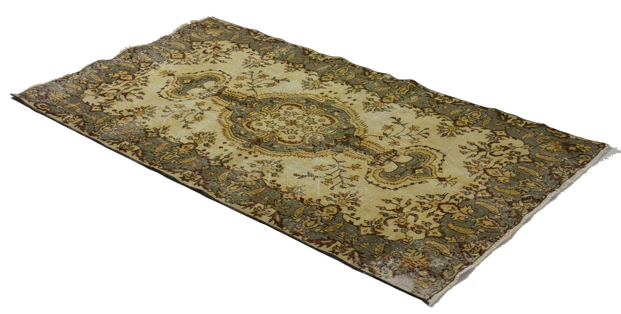 Turkish Anatolian Handmade Vintage Area Rug 205 cm x 94 cm