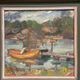 Oil on Swedish Panel - "Dock" by Dal-Edvin - Signed - Vintage and Framed - 31 × 30 cm (12.2 in × 11.8 in)