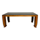 Antique wood and glass table, Art Deco Italian design, Borsani, 1940