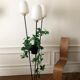 Italian 3-branch lamppost with opaline 1960
