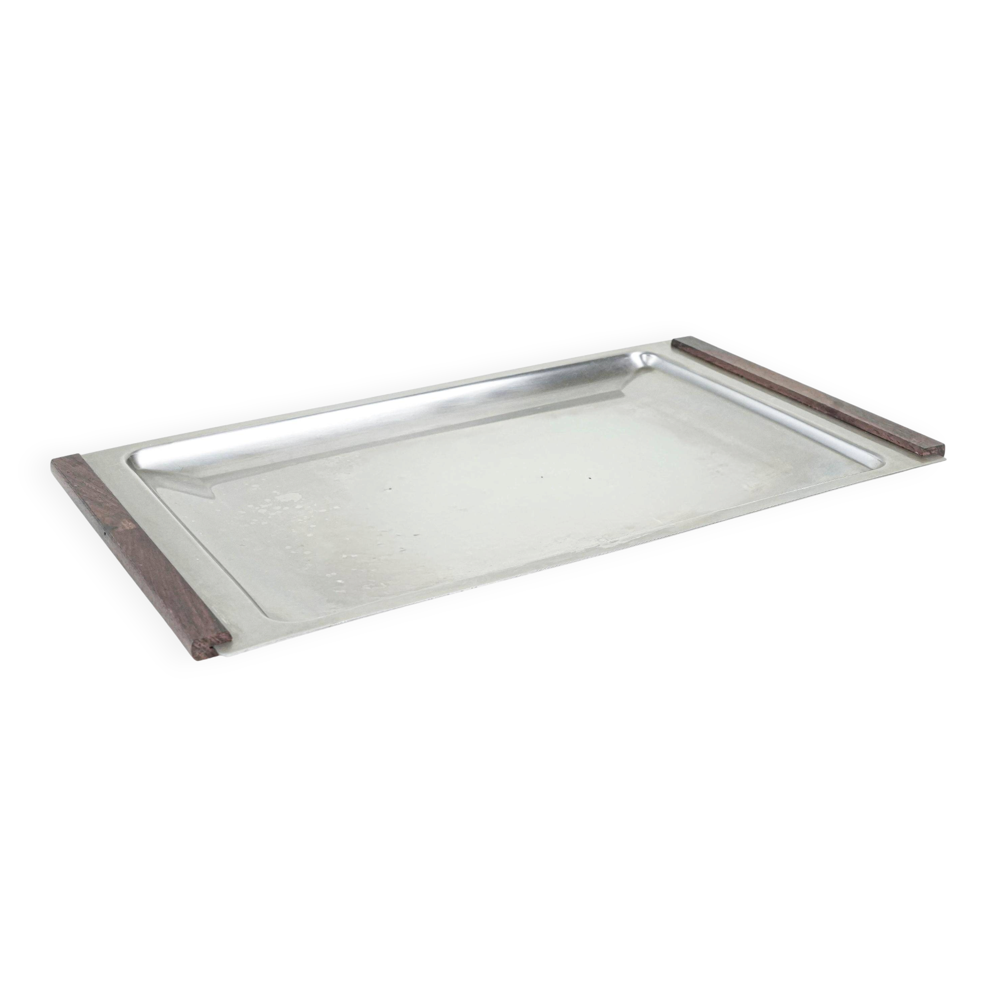 Plateau en acier inoxydable, design danois, années 1970, fabriqué au Danemark