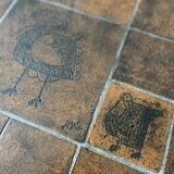 Wooden and ceramic coffee table, Jacques Blin design 1950