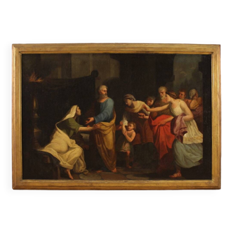 Grande peinture néoclassique de la fin du XVIIIe siècle