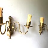 Pair of double sconces in gilded brass 1950