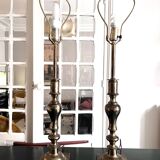 pair of american brass lamps
