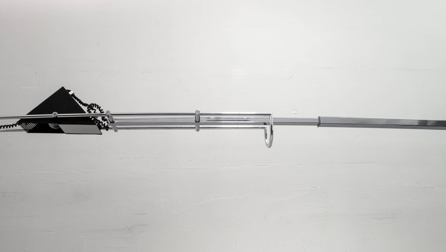 Mid-Century Modern Italian Steel and Travertine Floor Lamp, 1970s