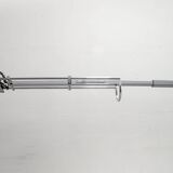 Mid-Century Modern Italian Steel and Travertine Floor Lamp, 1970s