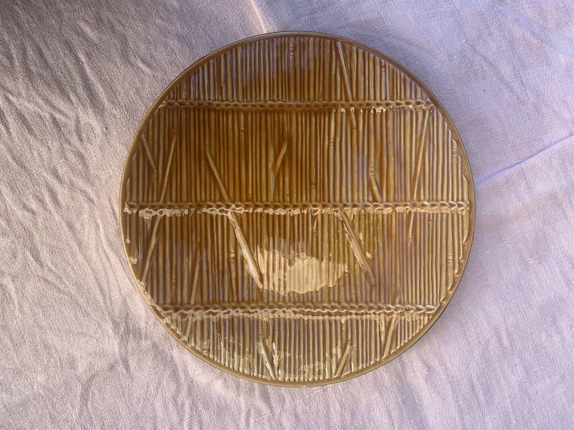 9 plates in straw slurry val d or creation made in france vintage