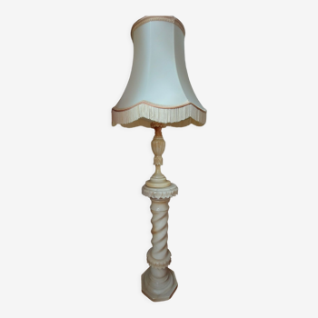 Alabaster column with lamp