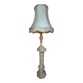 Alabaster column with lamp