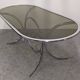 Table de salle à manger en métal chromé et verre fumé, Italie vers 1970